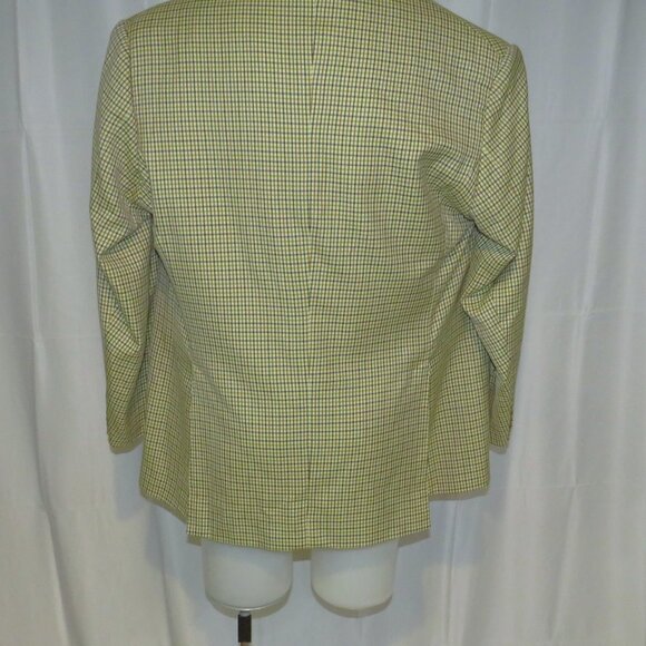 Henry Poole Savile Row Bespoke Cream Checked Two Button Sport Coat 44R - Picture 10 of 13